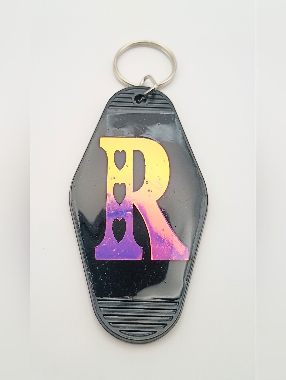 Motel Keychain Custom Retro Styled Letter R Initial Keyring